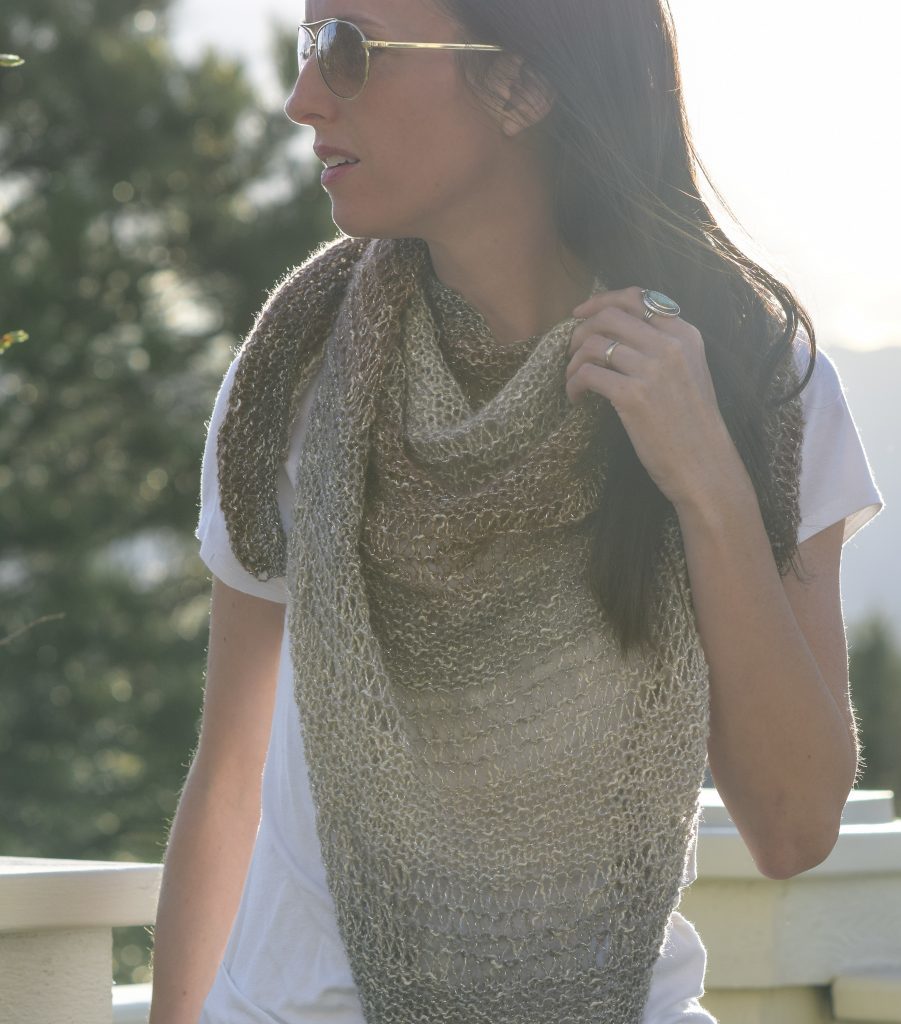 Number 1 from favorite free crochet and knit shawls, the Easy Triangle Wrap by Mama in a Stitch