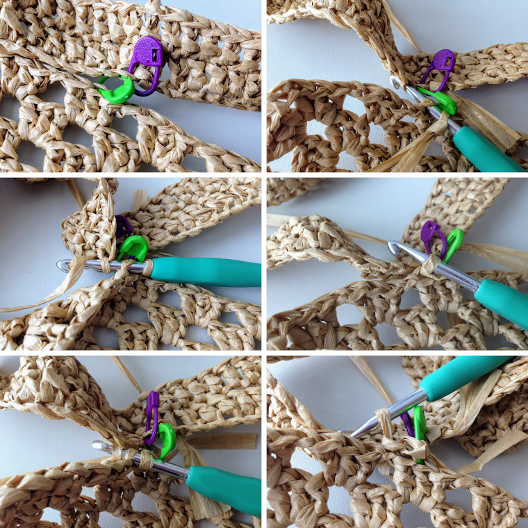 Step by step on how to slip stitch the panel and the strap