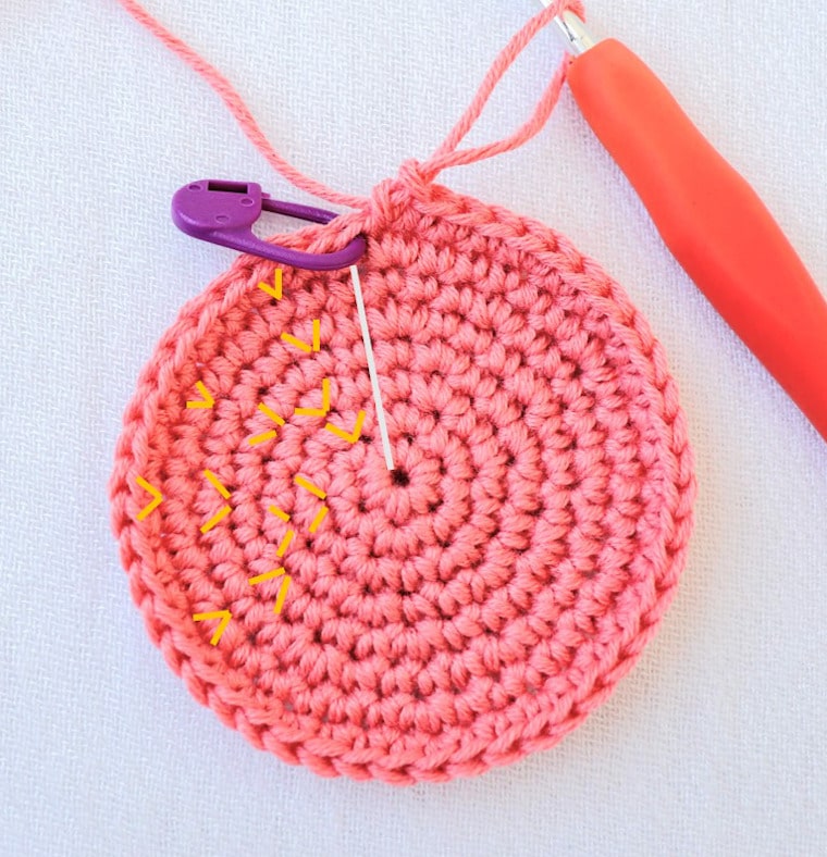 The solution to making a perfect crochet circle is placing the increase in different places of the repeat