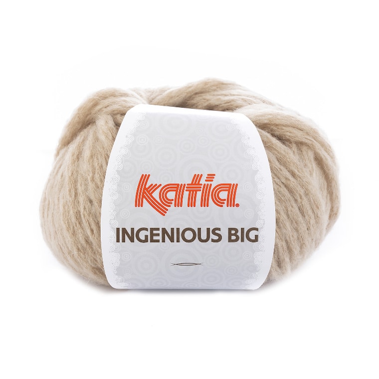A skein of Katia Ingenious Big in Beige against a white surface