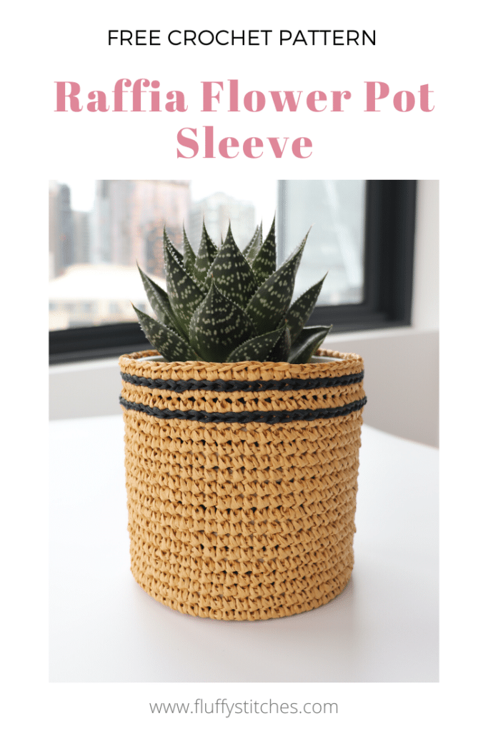Revamp your plant pots with this Crochet Raffia Flower Pot Sleeve! Made with raffia, this beautiful eco-friendly alternative is made in just a few hours!