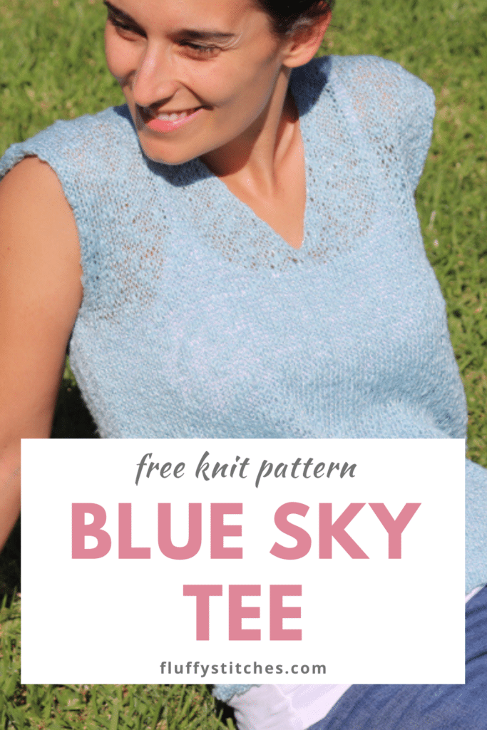 Get ready for warm weather with the Knit Blue Sky Tee! Feel the blue skies in your needles as you work this easy summer sweater. Get the free pattern here!